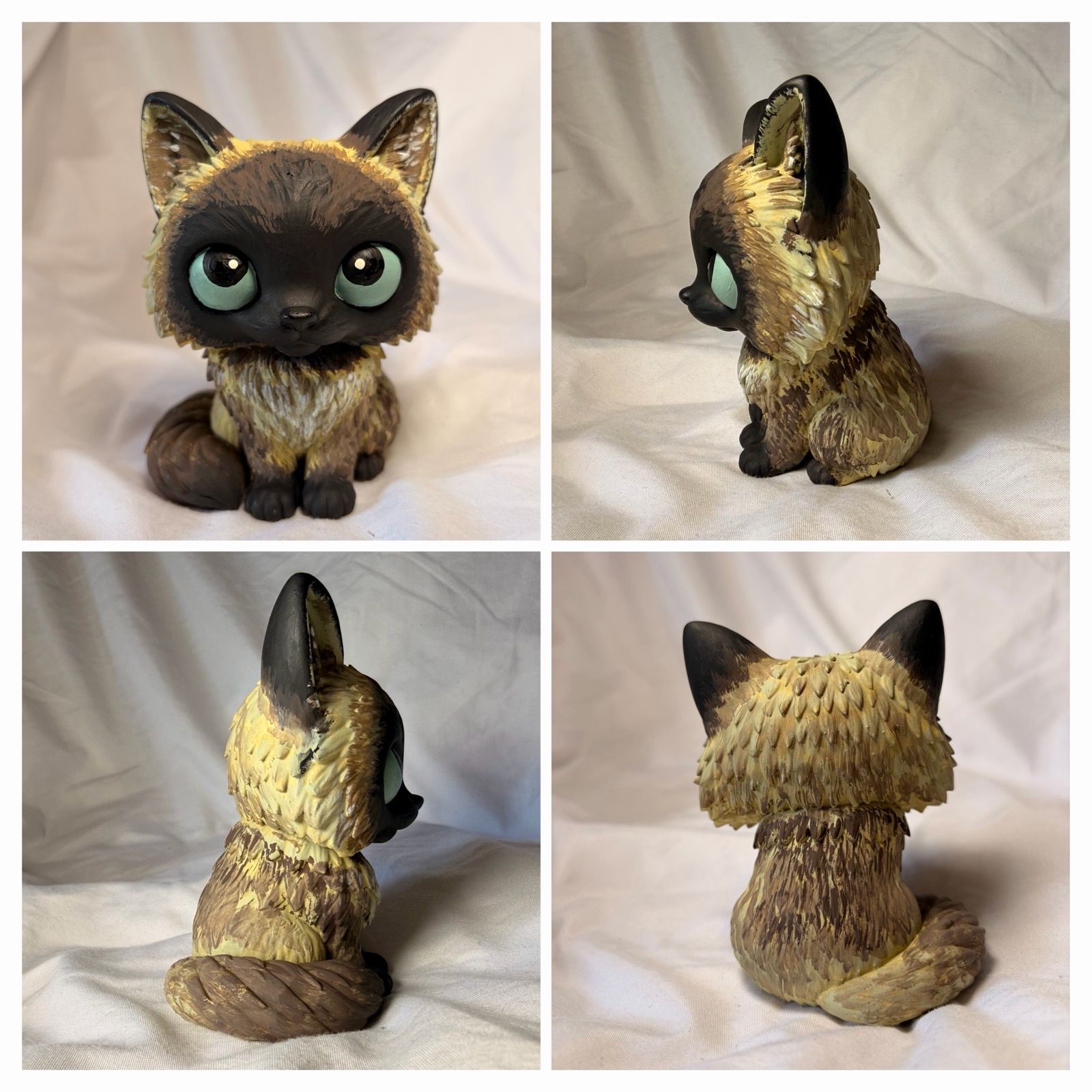 Figura personalizada de mascota : Gato Siamés estilo cabezón