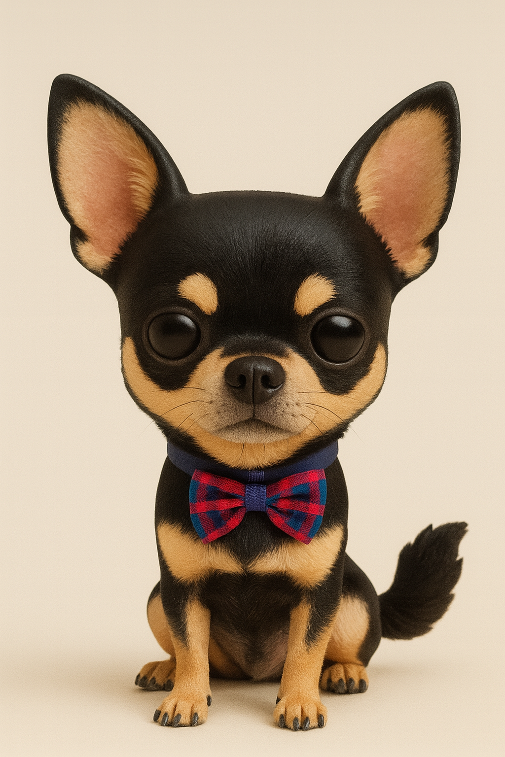 Figura personalizada de mascota : Chihuahua estilo toy con pajarita