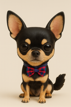 Figura personalizada de mascota : Chihuahua estilo toy con pajarita