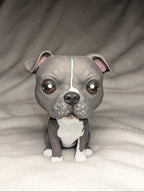 Figura personalizada de mascota : american pitbull terrier estilo cabezón