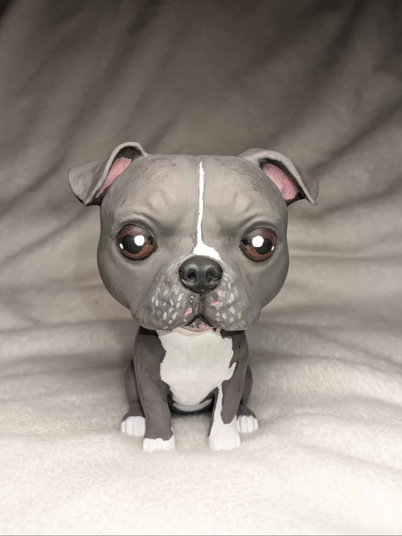 Figura personalizada de mascota : american pitbull terrier estilo cabezón