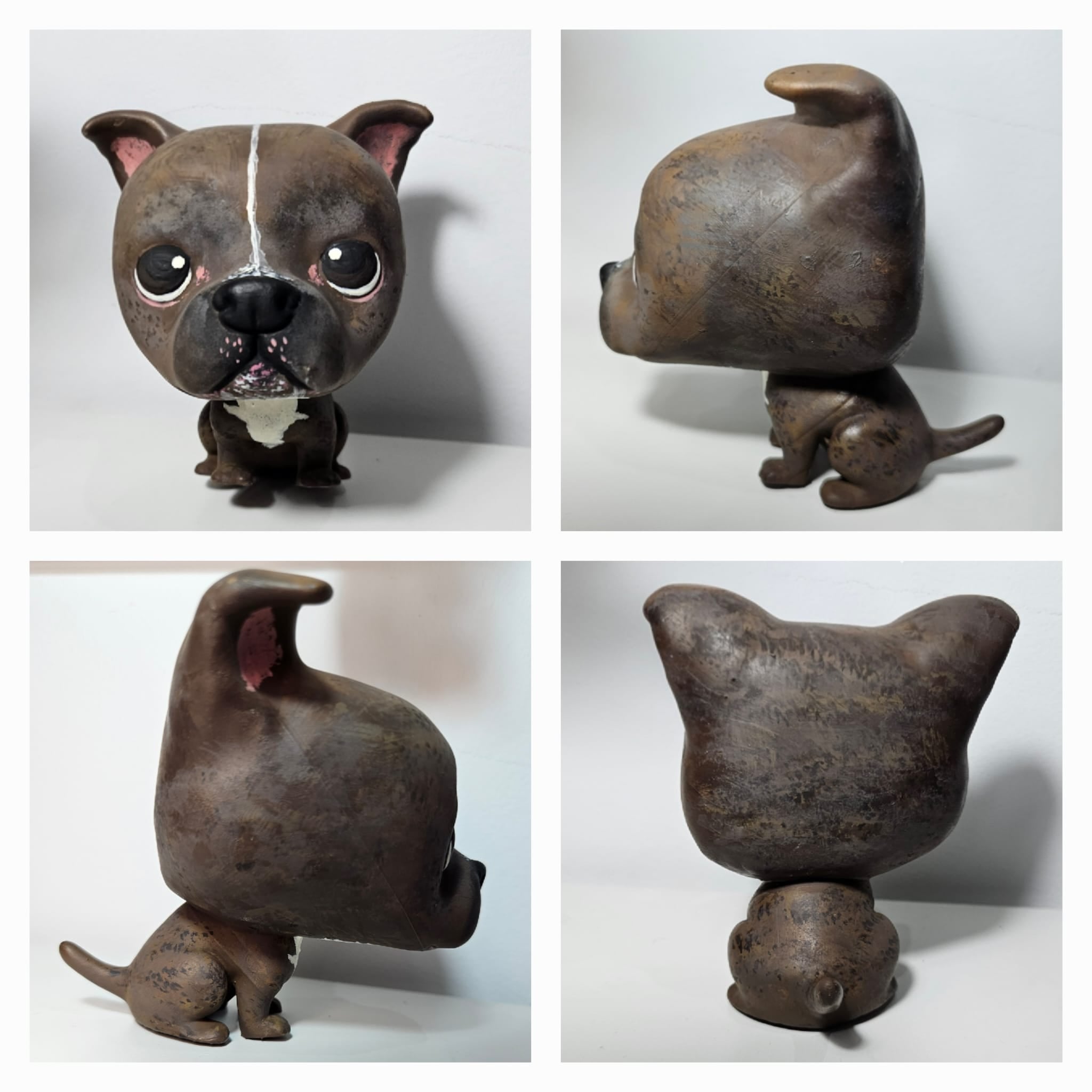 Figura personalizada de mascota : Pitbull estilo cabezón