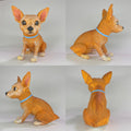 Figura personalizada de mascota : Chihuahua estilo toy con collar