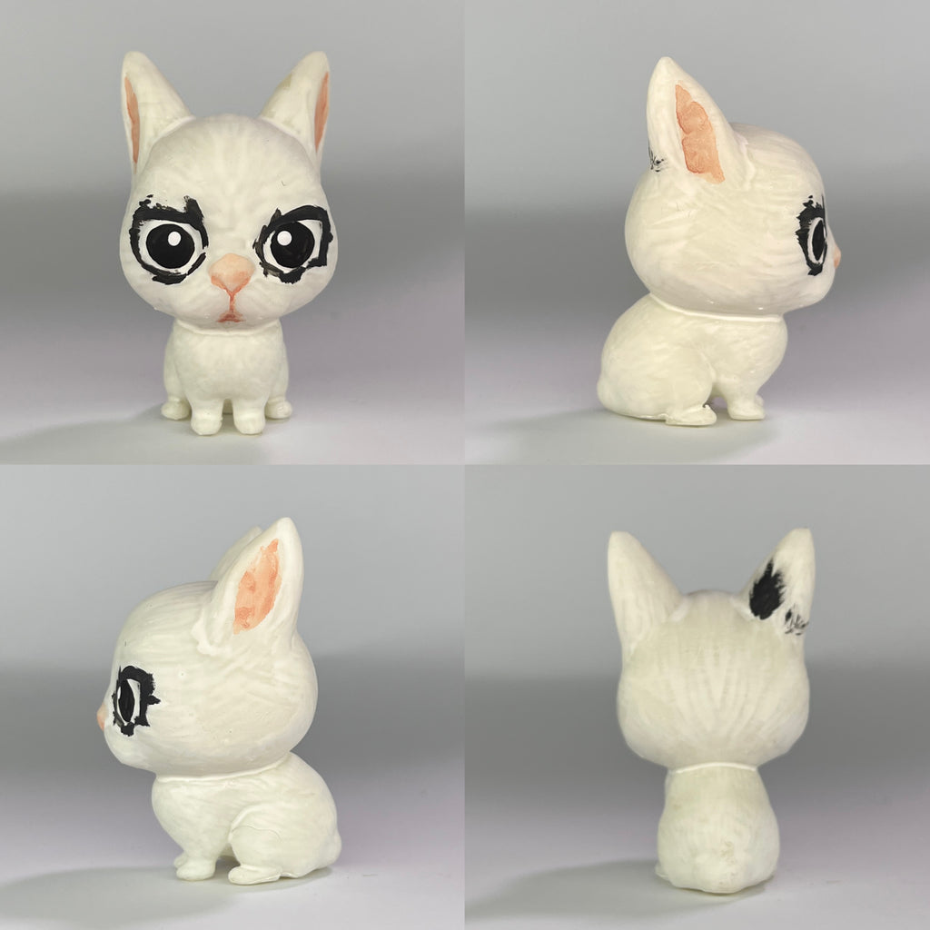 Figura personalizada de mascota : Conejo estilo cabezón orejas en punta