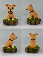 Figura personalizada de mascota : American Standford con collar trenzado estilo toy