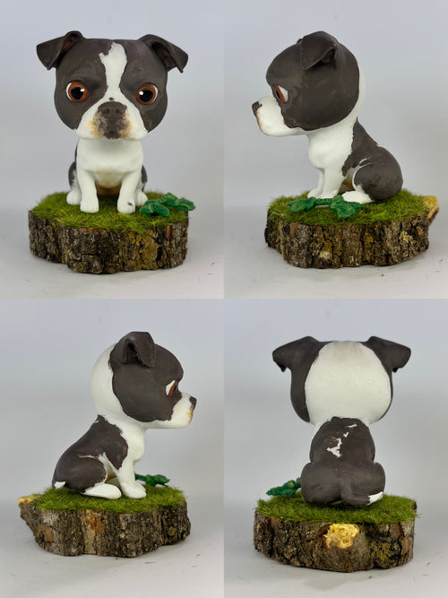 Figura personalizada de mascota : american pitbull terrier estilo cabezón