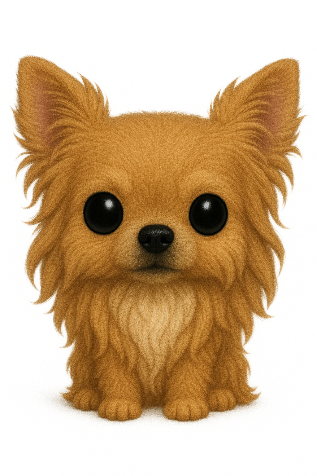 Figura personalizada de mascota : Chihuahua estilo cabezón peludo