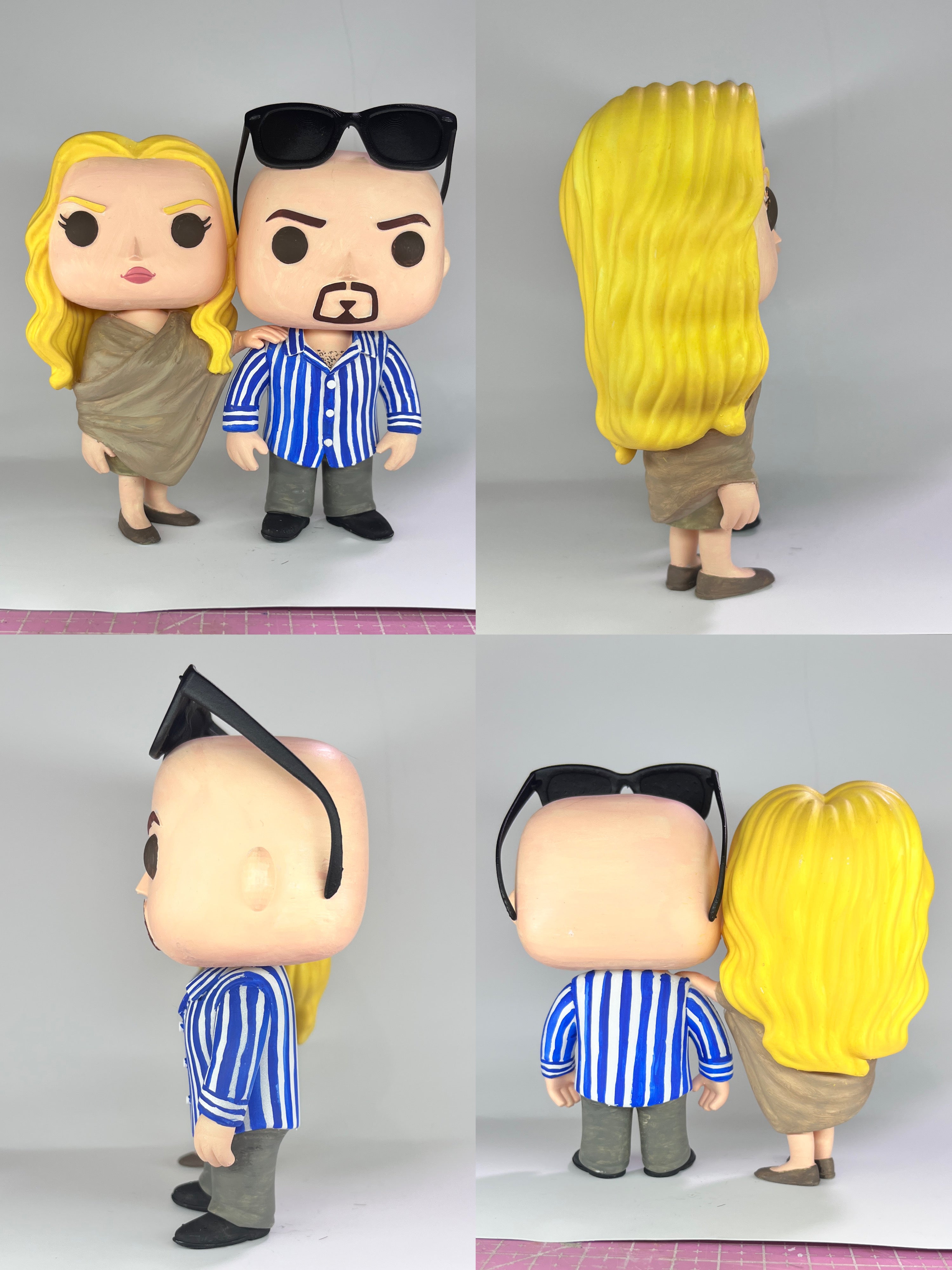 Figura personalizada de pareja estilo cabezón