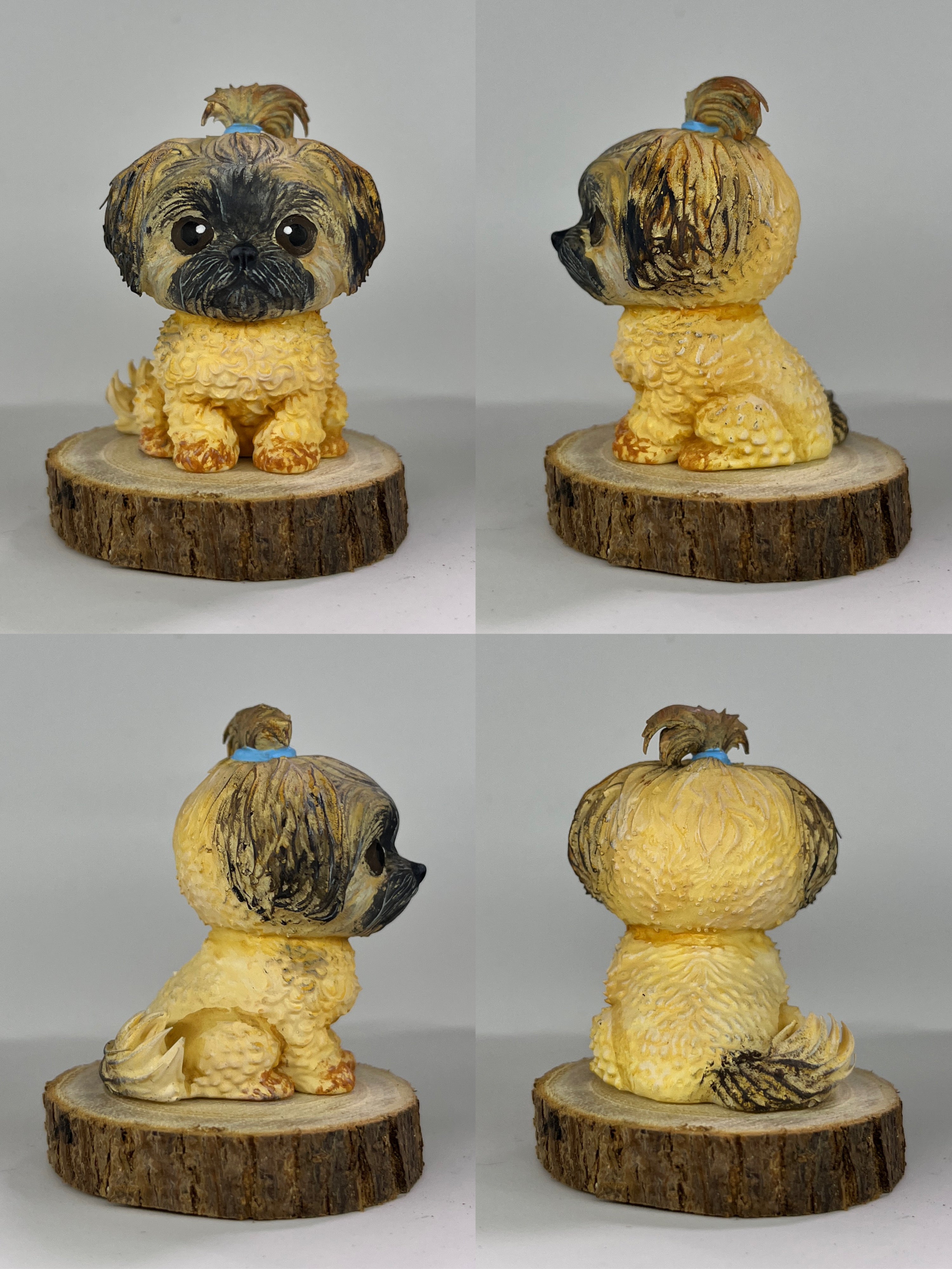 Figura personalizada de mascota : Shih Tzu con coleta