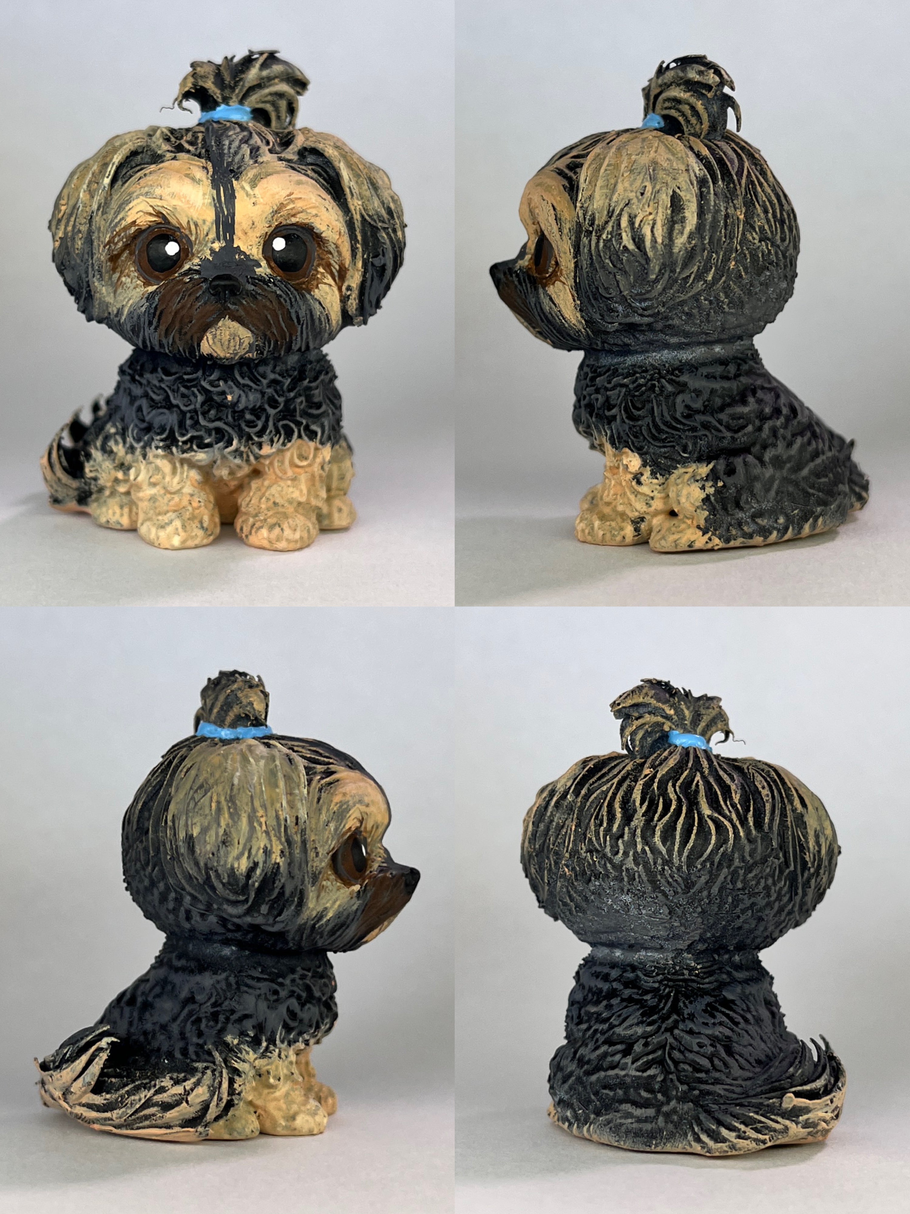 Figura personalizada de mascota : Shih Tzu con coleta