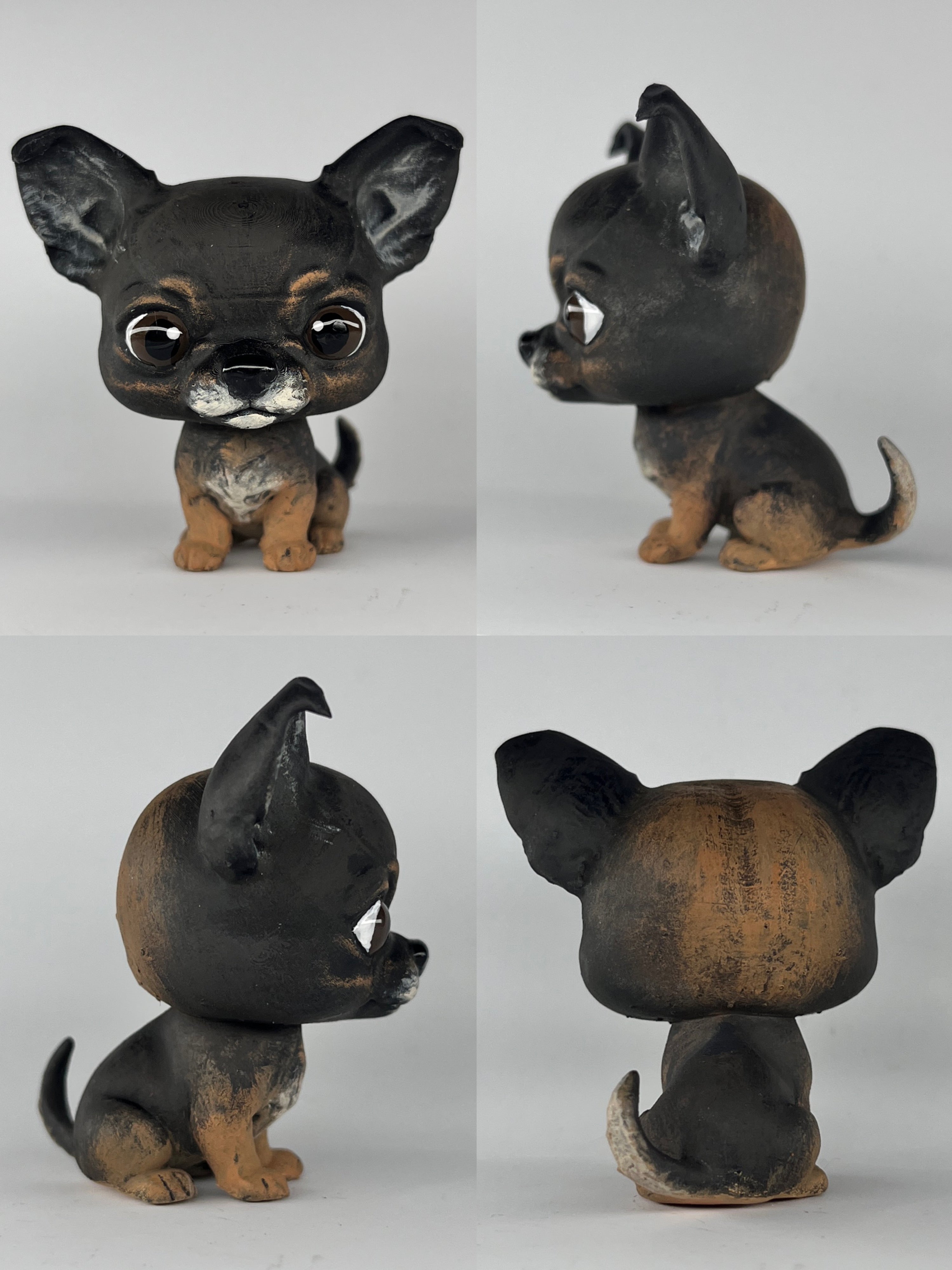Figura personalizada de mascota : Chihuahua estilo cabezón