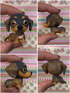 Figura personalizada de mascota : Teckel estilo cabezón pelo corto