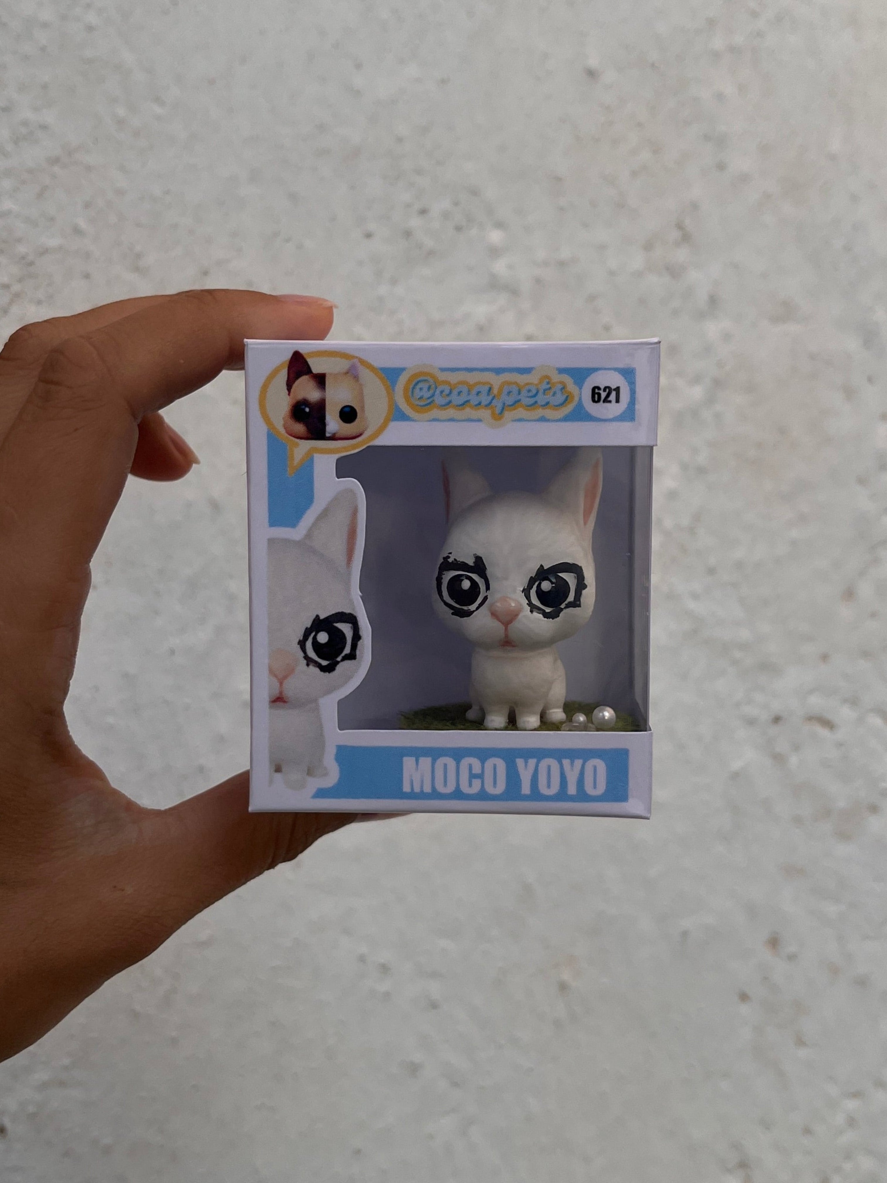 Figura personalizada de mascota : Conejo estilo cabezón orejas en punta