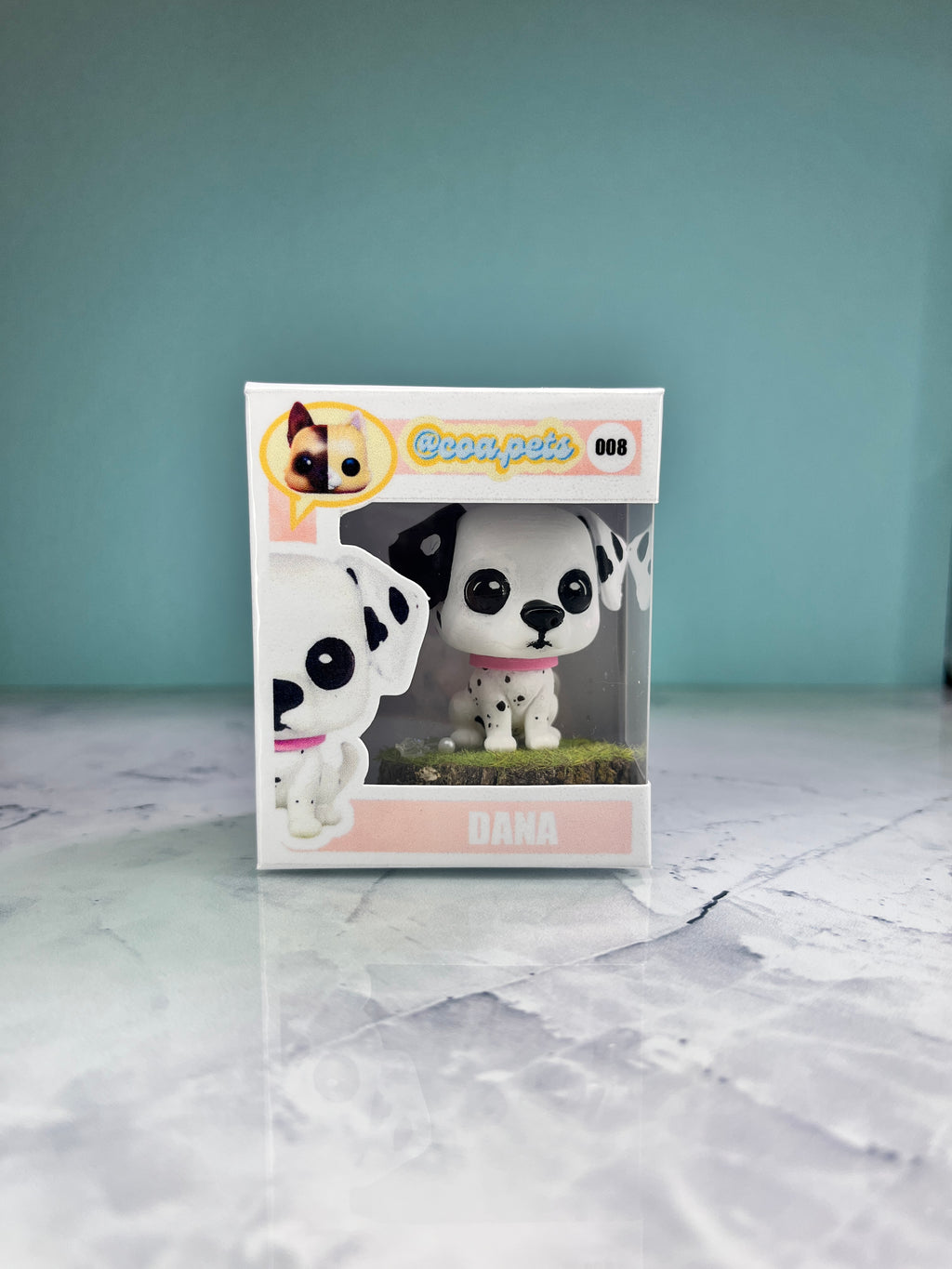 Figura personalizada de mascota : dálmata estilo cabezón