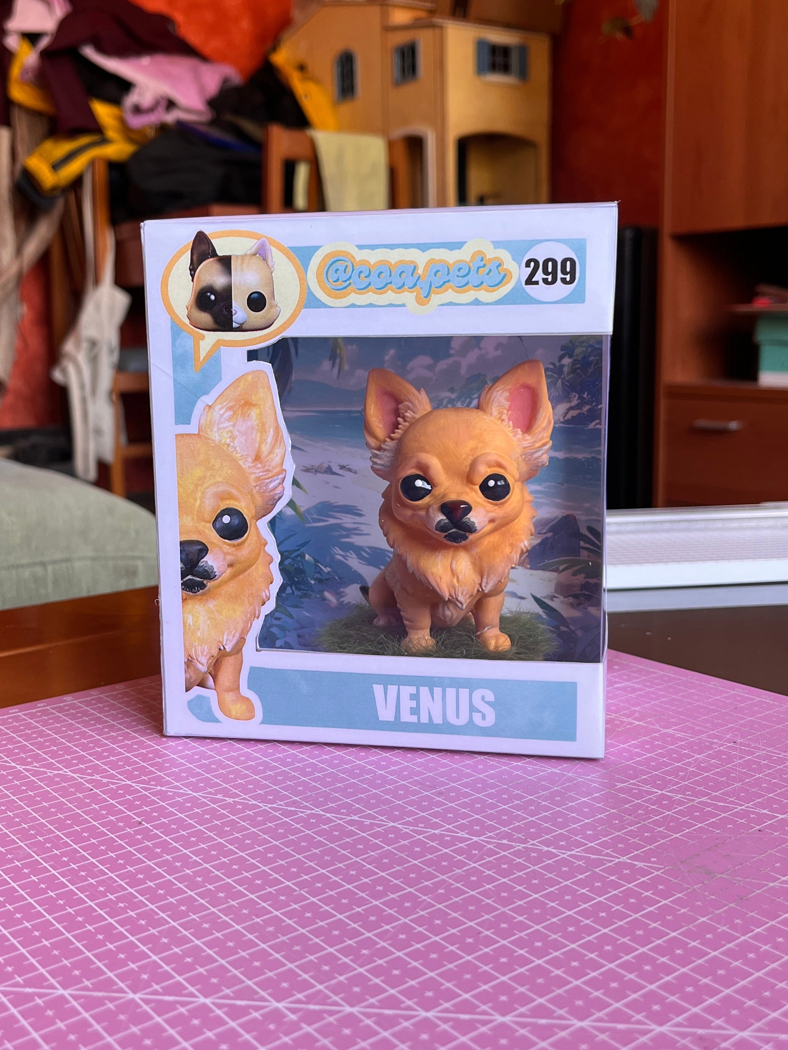 Figura personalizada de mascota : Pomchi (Chihuahua con Pomeranian)