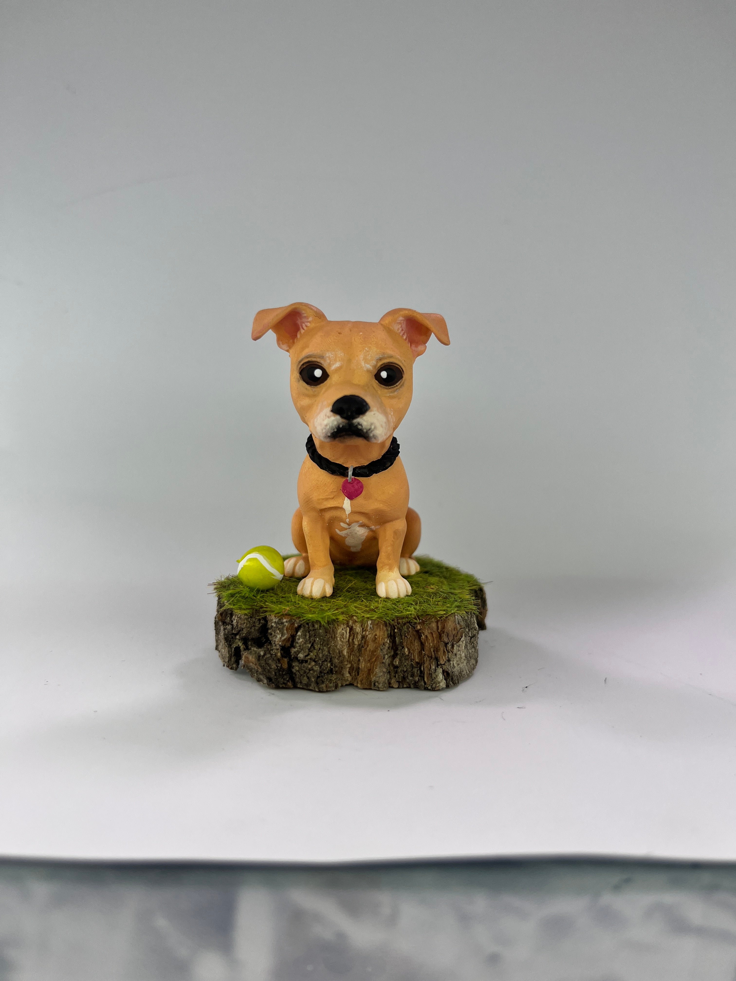 Figura personalizada de mascota : American Standford con collar trenzado estilo toy