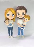 Figura personalizada de familia estilo chibi