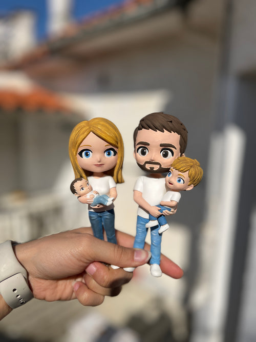 Figura personalizada de familia estilo chibi