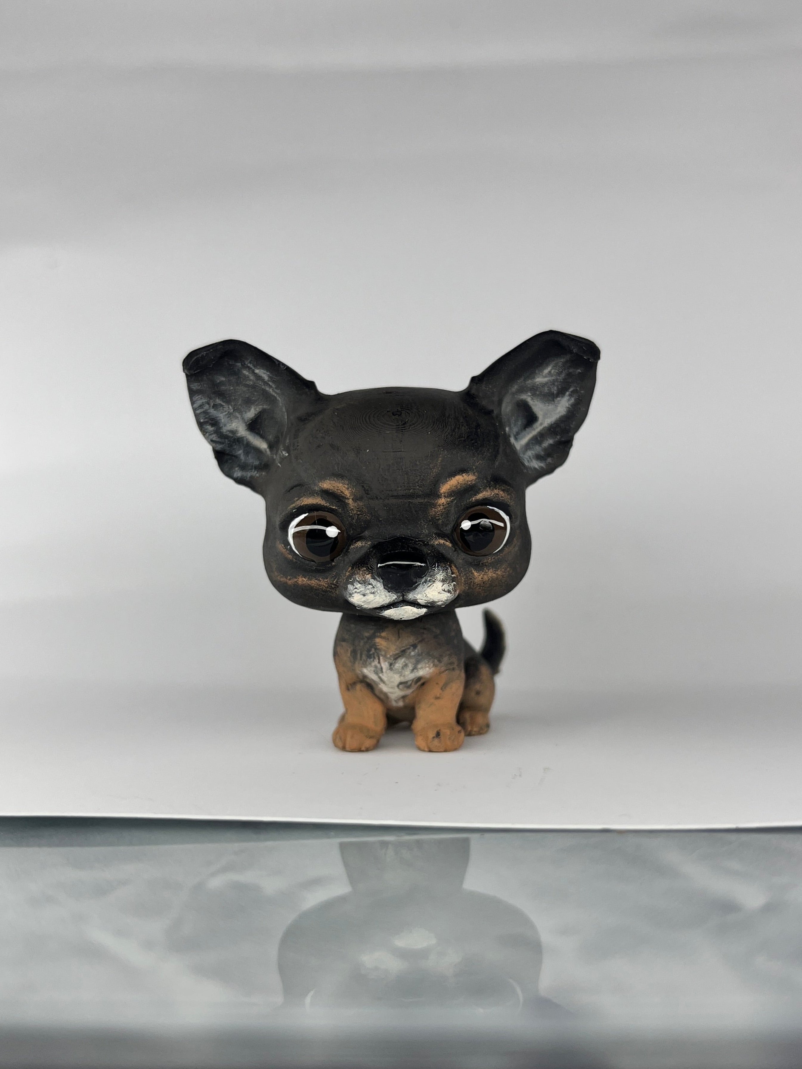 Figura personalizada de mascota : Chihuahua estilo cabezón