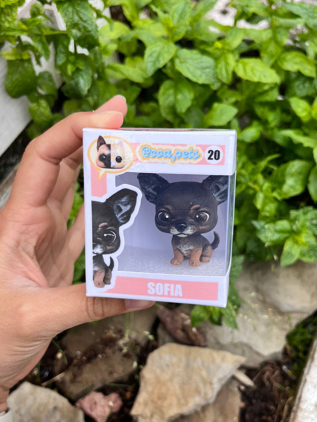 Figura personalizada de mascota : Chihuahua estilo cabezón