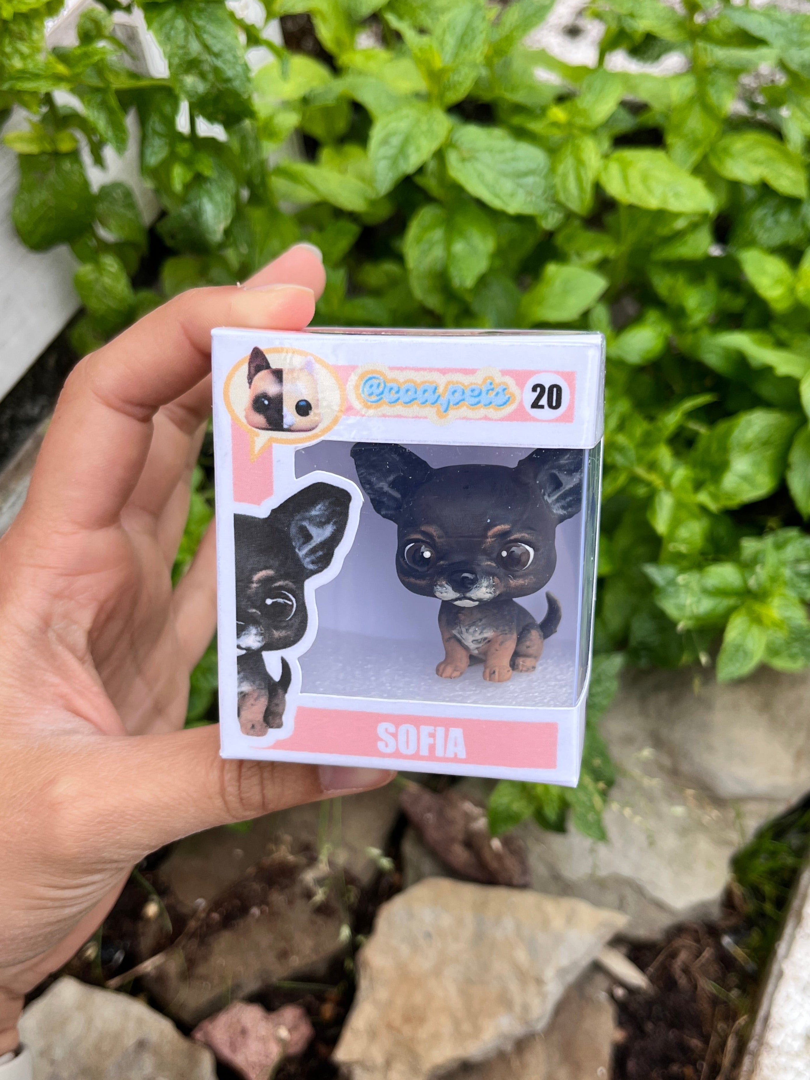 Figura personalizada de mascota : Chihuahua estilo cabezón
