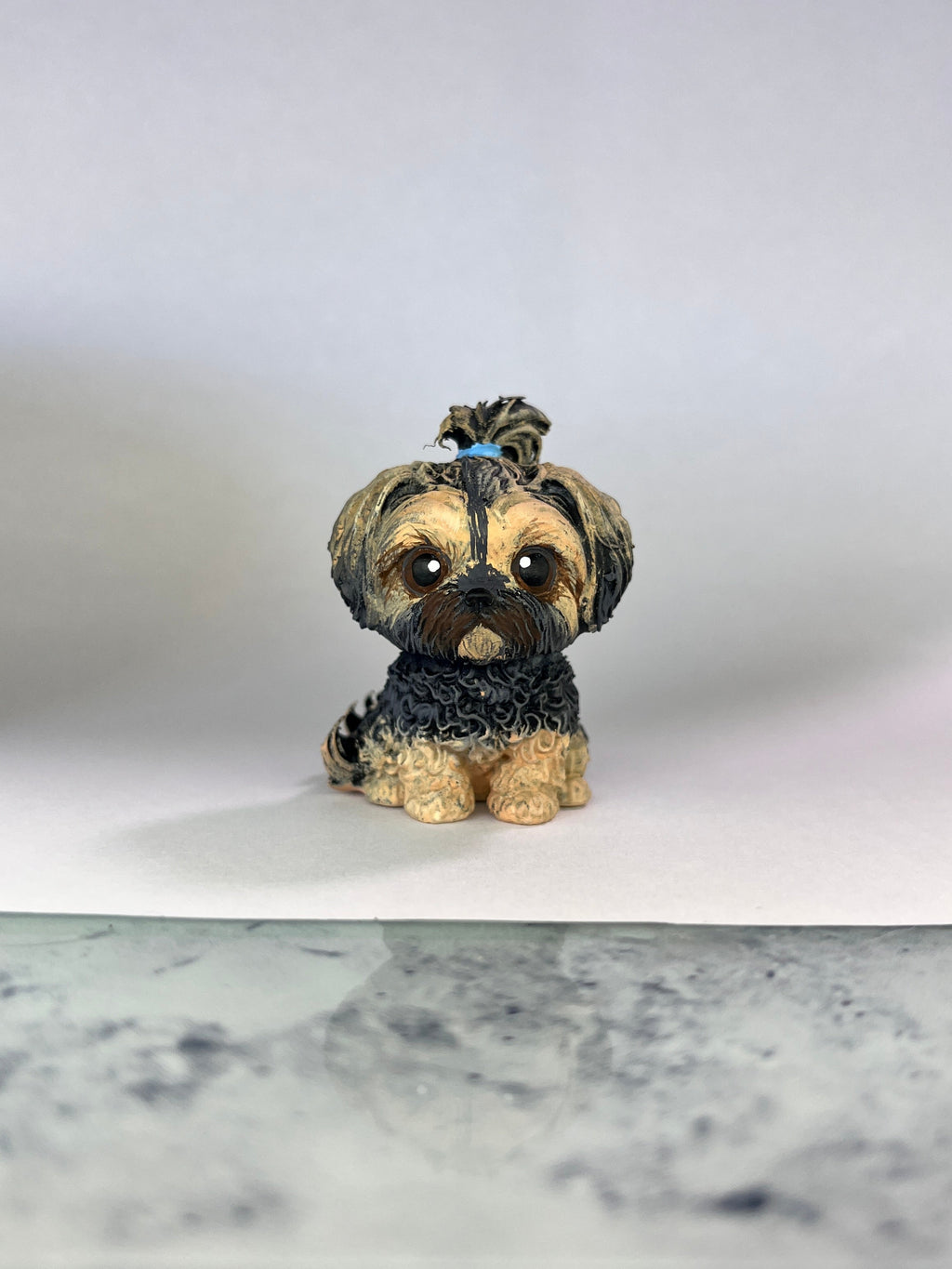 Figura personalizada de mascota : Shih Tzu con coleta