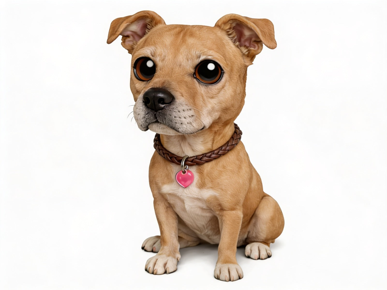 Figura personalizada de mascota : American Standford con collar trenzado estilo toy
