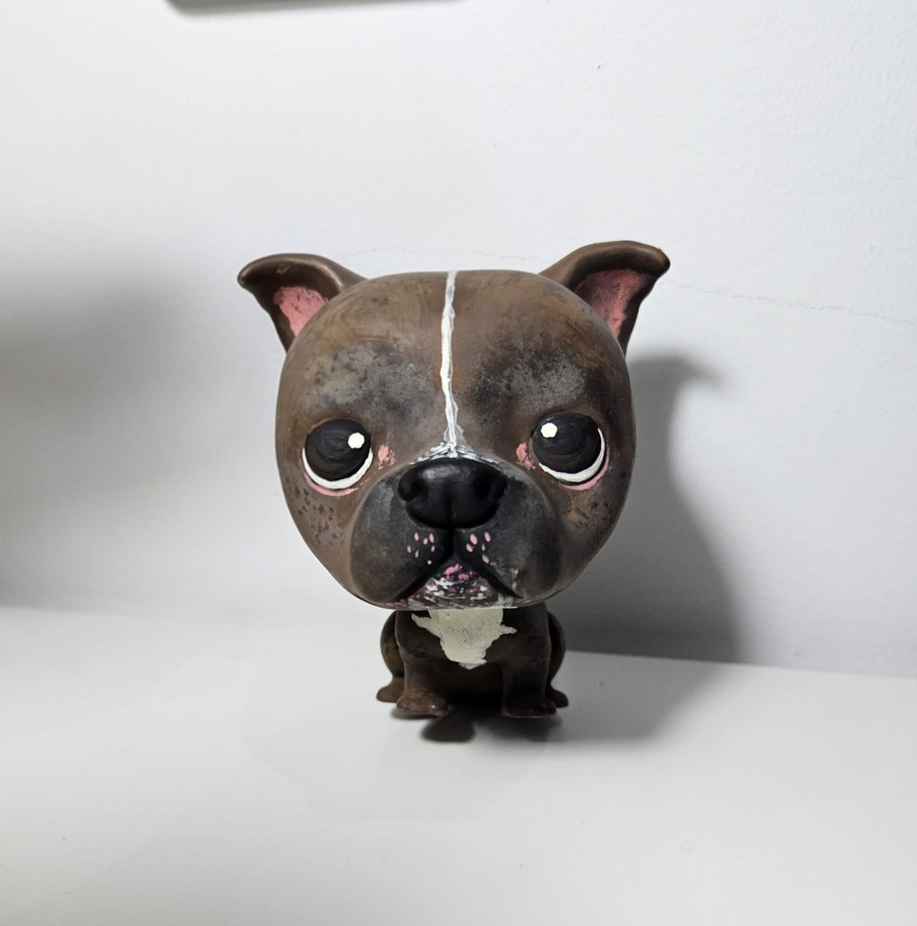 Figura personalizada de mascota : Pitbull estilo cabezón
