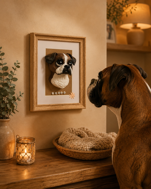 Busto decorativo de mascota : boxer