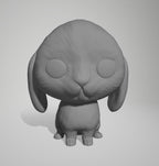 Figura personalizada de mascota : Conejo estilo cabezón orejas gachas
