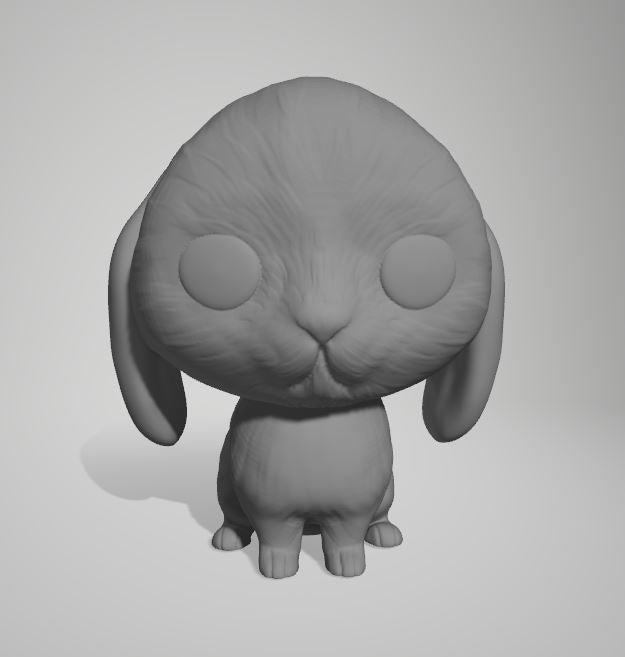 Figura personalizada de mascota : Conejo estilo cabezón orejas gachas